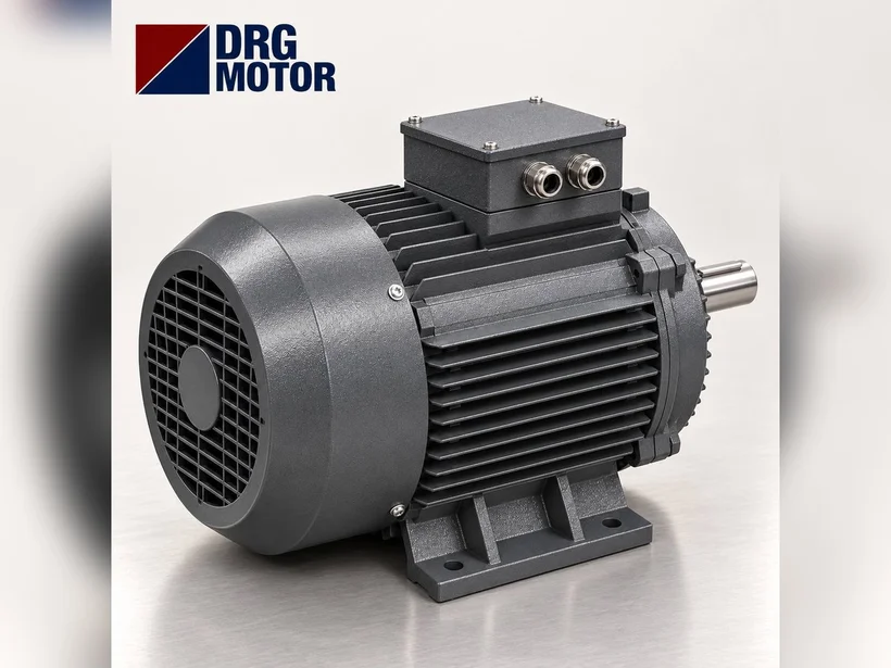 Centrifugal pump and electric motor – volute casing pump with DRG MOTOR logo three-phase motor