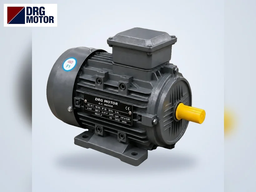 Four-pole DRG MOTOR three-phase electric motor with aluminium housing, suitable for vertical mounting