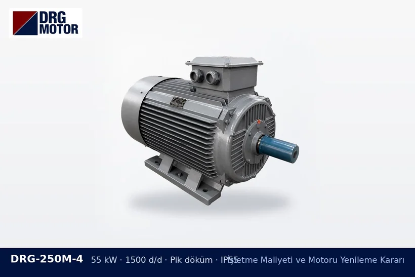 DRG-250M-4 55 kW 1500 d/d pik döküm gövdeli DRG trifaze motor – faturada motorların payı