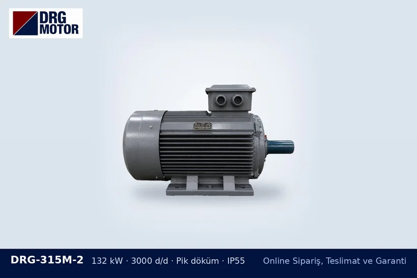 DRG-315M-2 – Online Sipariş, Teslimat ve Garanti DRG-315M-2 132 kW 3000 d/d pik döküm gövdeli DRG trifaze motor – mağazada olmayan motor talebi
