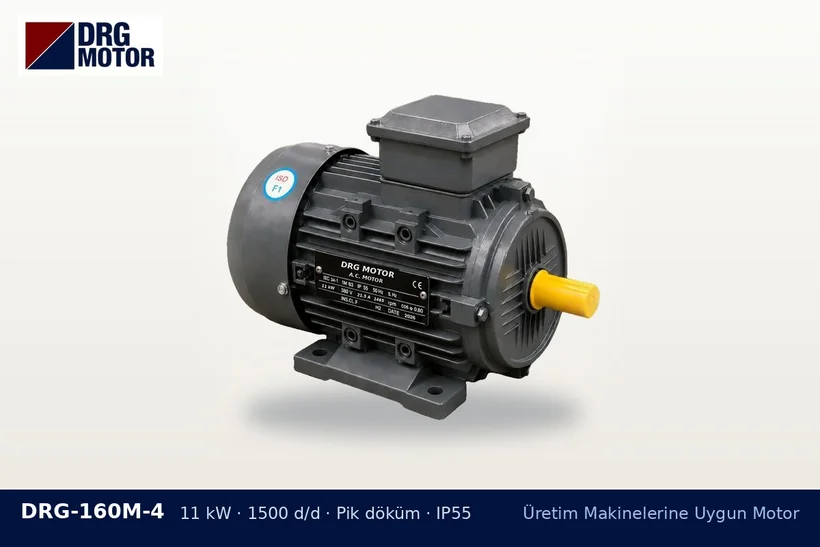 DRG-160M-4 11 kW 1500 d/d pik döküm gövdeli DRG trifaze motor – mermer kesme makinesi motoru