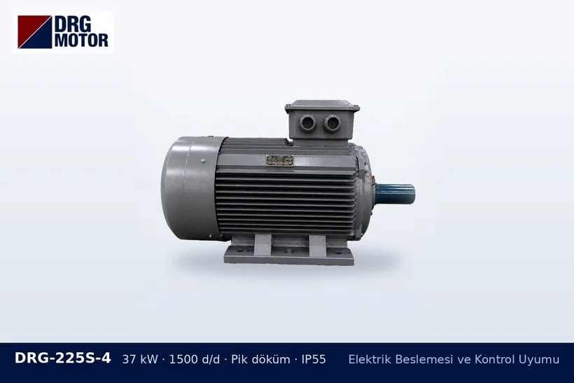 DRG-225S-4 37 kW 1500 d/d pik döküm gövdeli DRG trifaze motor – akım ölçerek motor gücü seçmek