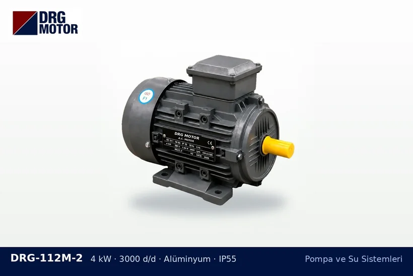 DRG-112M-2 4 kW 3000 d/d alüminyum gövdeli DRG trifaze motor – pompa için online motor siparişi