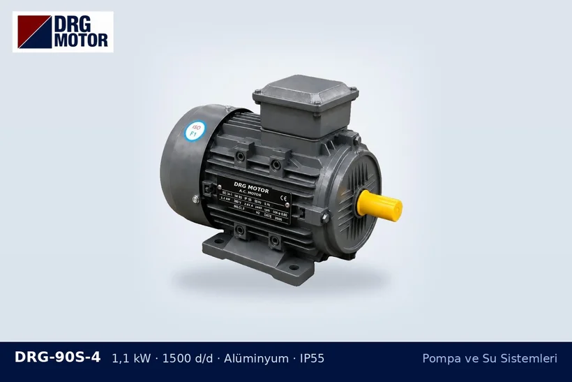 DRG-90S-4 – Pompa ve Su Sistemleri DRG-90S-4 1,1 kW 1500 d/d alüminyum gövdeli DRG trifaze motor – pompa motoru ayaklı mı flanşlı mı