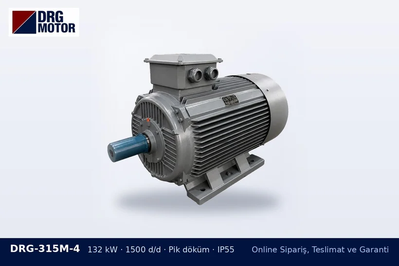 DRG-315M-4 – Online Sipariş, Teslimat ve Garanti DRG-315M-4 132 kW 1500 d/d pik döküm gövdeli DRG trifaze motor – teslimat gecikmesi