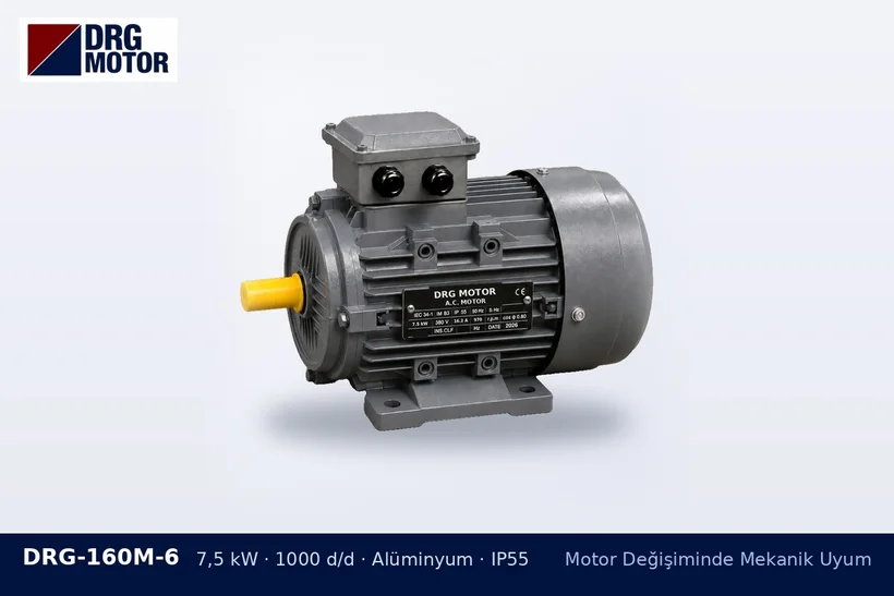 Motor Değişiminde Mekanik Uyum – DRG trifaze elektrik motoru