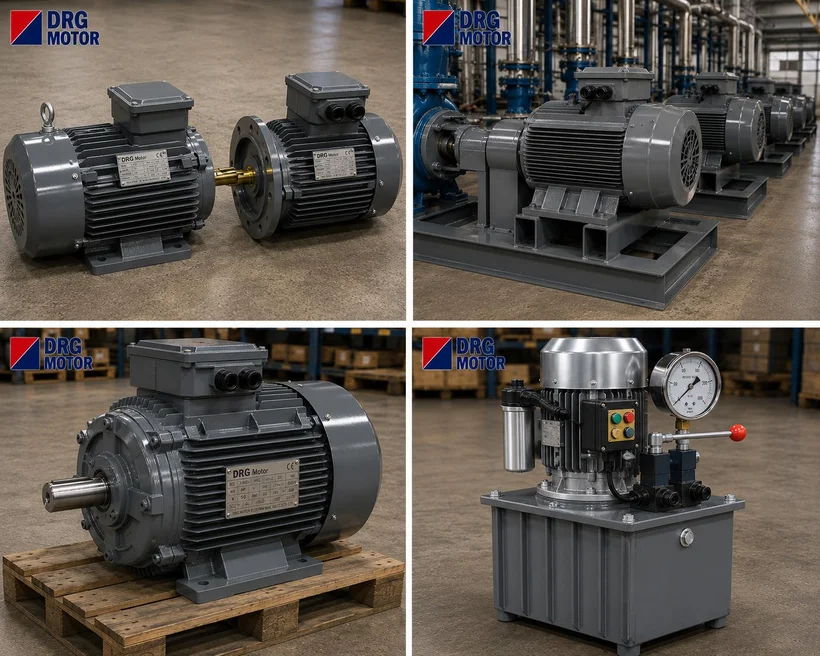 High-torque 4-6 pole motor for conveyor and belt systems High-torque industrial electric motor for conveyor and belt handling systems
