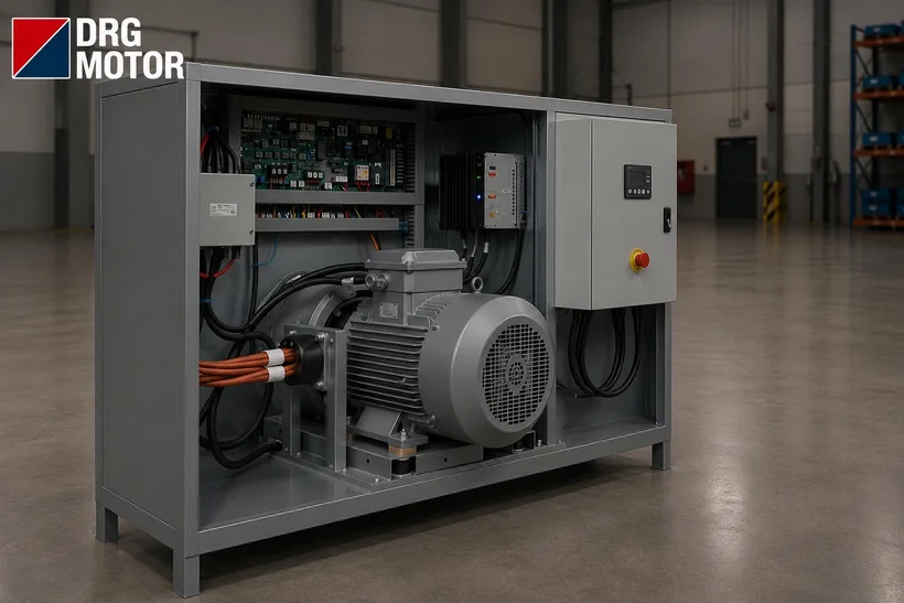 IP55 protected aspirator motor running on a dusty suction line